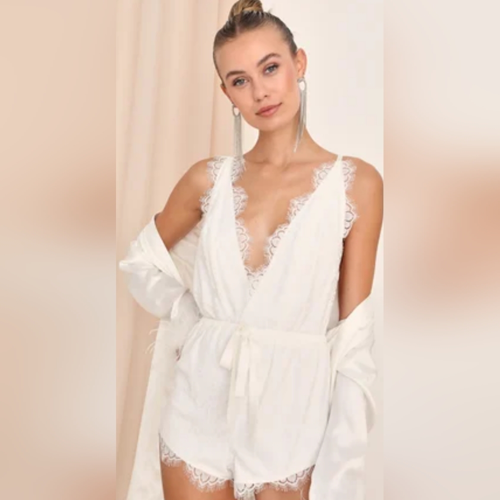 Lulu's White Lace Trim Chemise